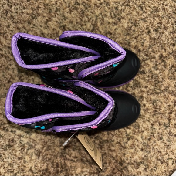 Kamik Little Girl's Snowbug 6 Snow Polka Dots Black Purple Size 12 New - Picture 5 of 6